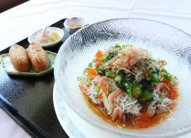 ネバネバ野菜としらす桜海老そうめん