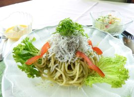 大葉としらすのジェノベーゼパスタ